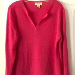 Peck & Peck hot pink cashmere sweater, size XL